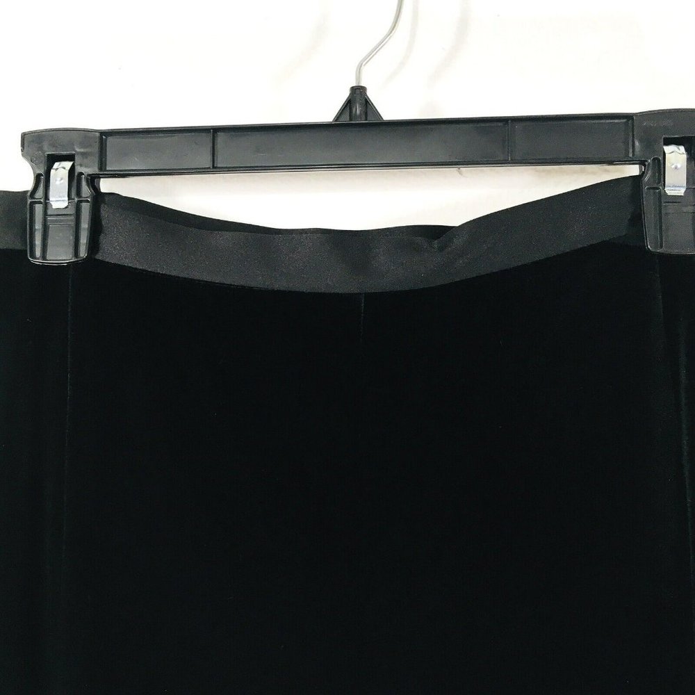 NEW JS Collections Women's16 Black Velvet Pants Lord & Taylor Side Zip Stretch - Picture 3 of 8